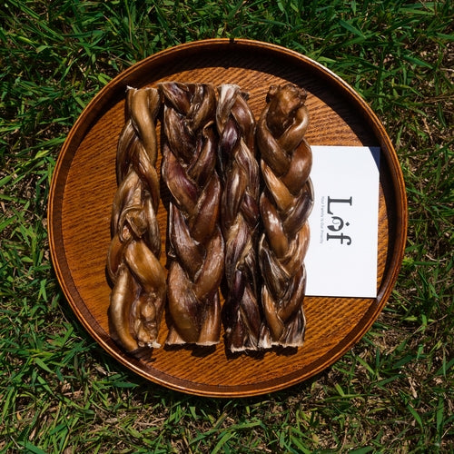 Braided 6" Bully Sticks Odor Free Dog Treats - 100% Beef