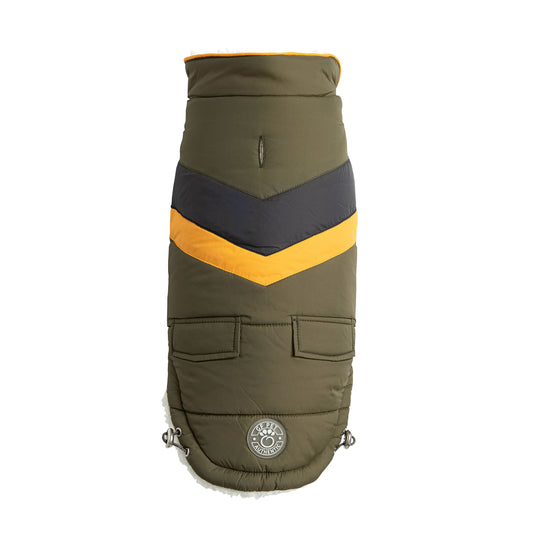 Alpine Puffer Dog Jacket - Dark Khaki
