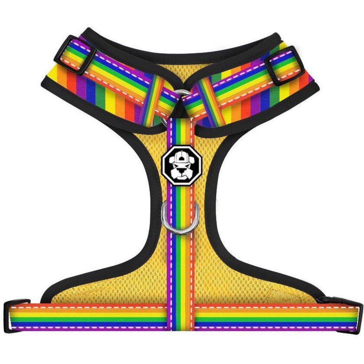 Adjustable Mesh Dog Harness Pride Flag