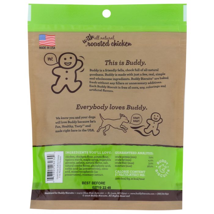 BUDDY BISCUITS: Treats Dog Soft Chewy Chicken, 5 oz