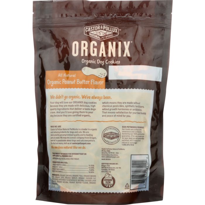 CASTOR & POLLUX: Organic Dog Cookies Peanut Butter, 12 oz
