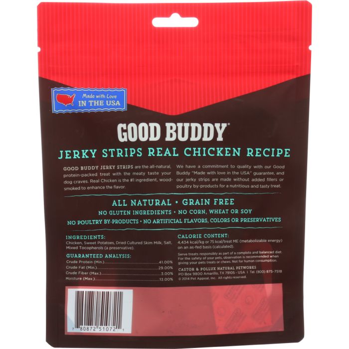 CASTOR & POLLUX: Dog Treat Good Buddy Jerky Strip Chicken, 4.5 oz