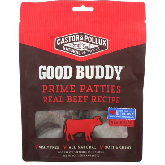 CASTOR & POLLUX: Good Buddy Prime Patties Dog Treats Real Beef Recipe, 4 oz