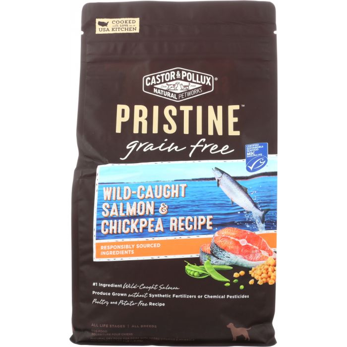 CASTOR & POLLUX: Pristine Grain Free Wild Caught Salmon & Chickpea Recipe, 4 lb