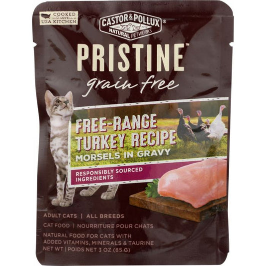 CASTOR & POLLUX: Cat Food Can Pristine Grain Free Turkey Morsel, 3 oz