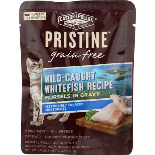 CASTOR & POLLUX: Cat Food Can Pristine Grain Free Whitefish Morsel, 3 oz