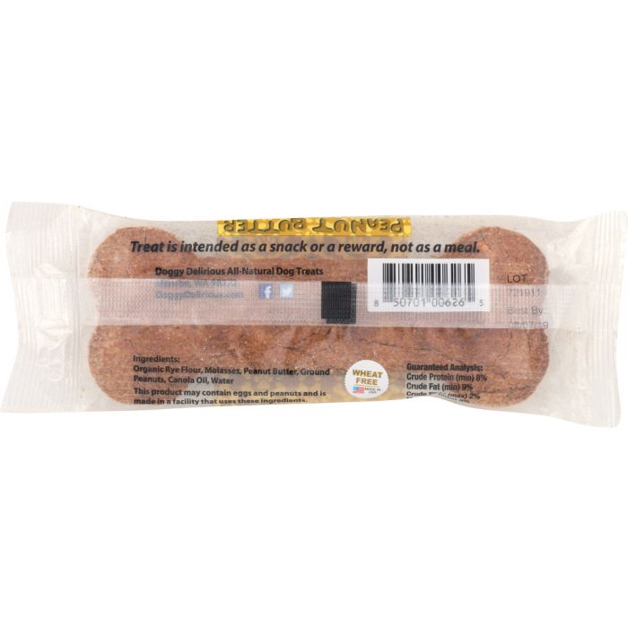 DOGGY DELIRIOUS: Dog Big Bone Peanut Butter, 2 oz