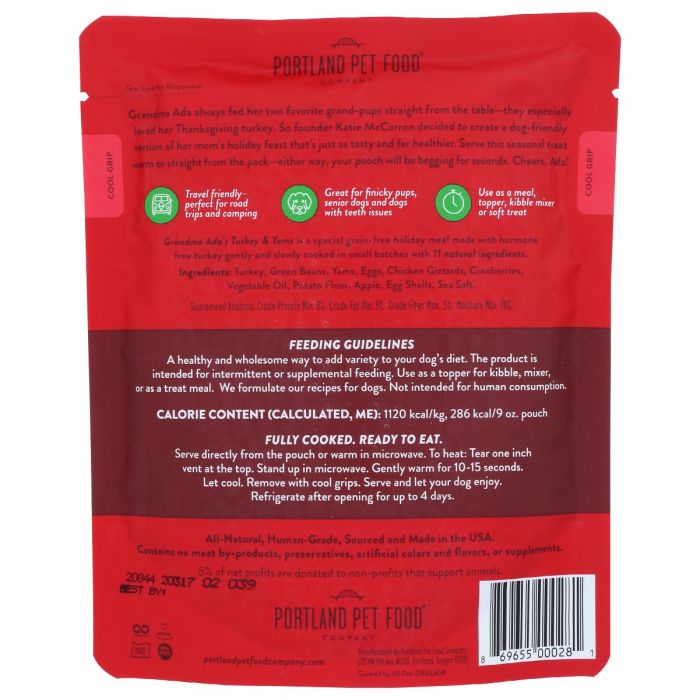PORTLAND PET FOOD COMPANY: Turkey and Yams Dog Food, 9 oz