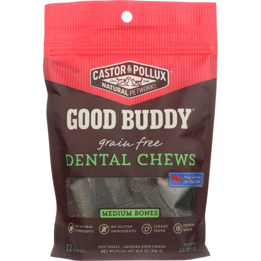 CASTOR & POLLUX: Good Buddy Grain Free Dental Chews Medium Bones, 10.8 oz